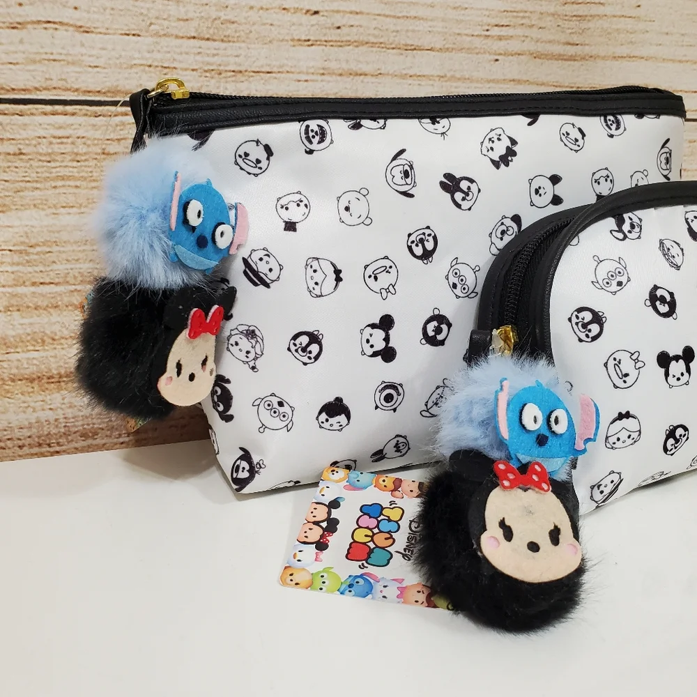 NWT Disney TSUM TSUM Cosmetic Zipper Bag 2 Piece Set - Picture 2 of 9